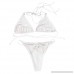 Womens Sexy Bikini Swimsuit Set,Two-Piece Push-up Padded Halter Bra Swimwear Cutout Lace-up Triangle Thong Bottom White B07PXQZDBZ